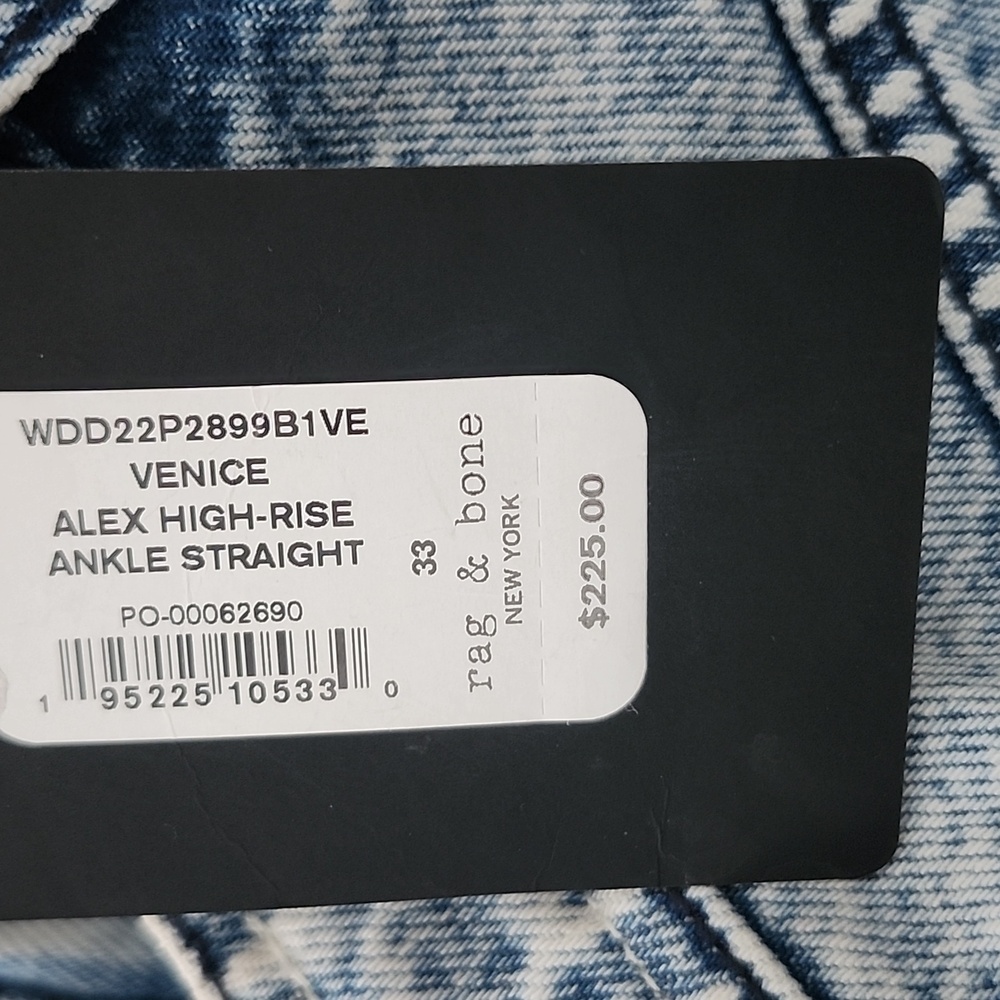 RAG & BONE Alex High Rise Ankle Straight Leg Jean Light Wash 33 NWT Contemporary - Picture 15 of 15